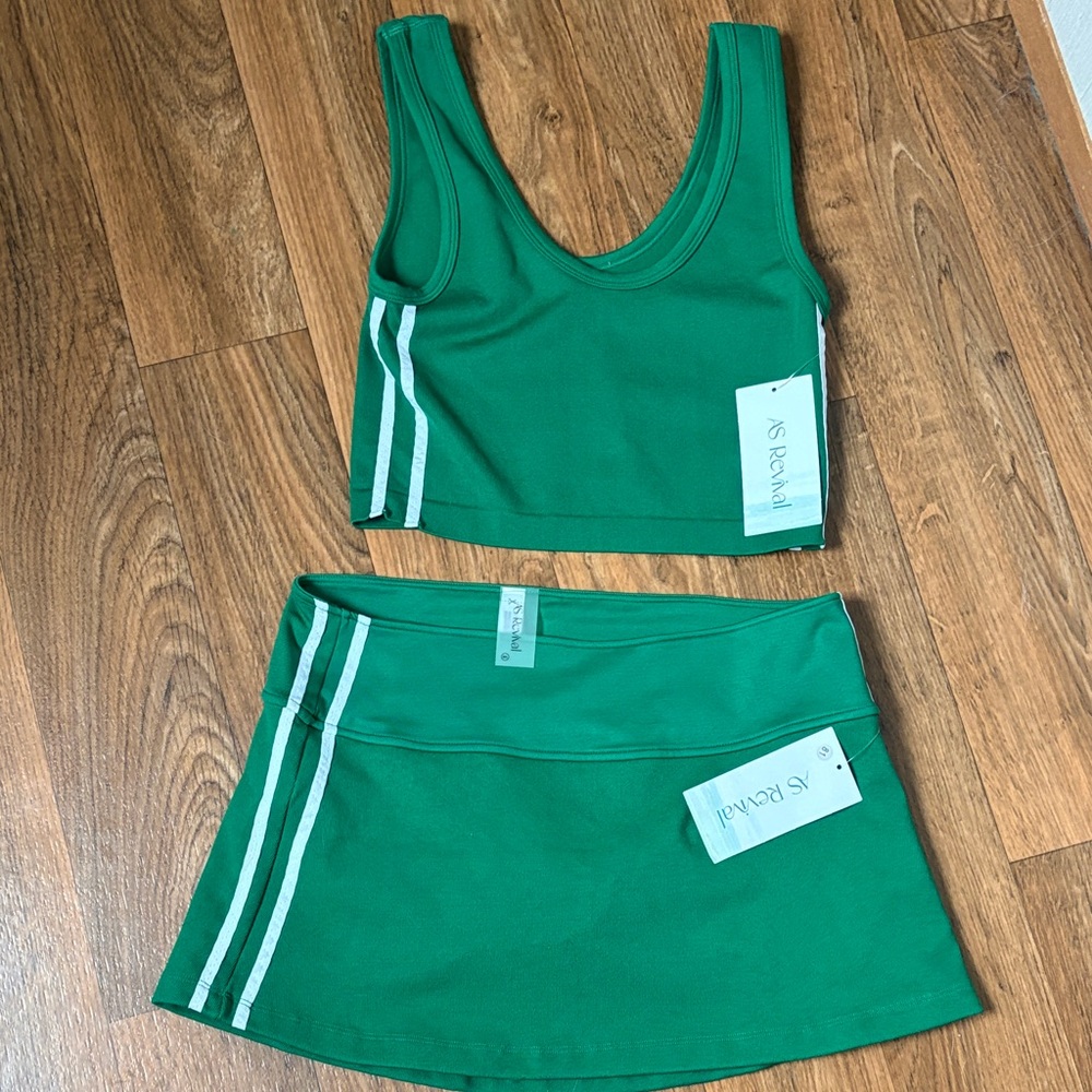 AS Revival Crop Top and Mini Skirt with Shorts attached Set